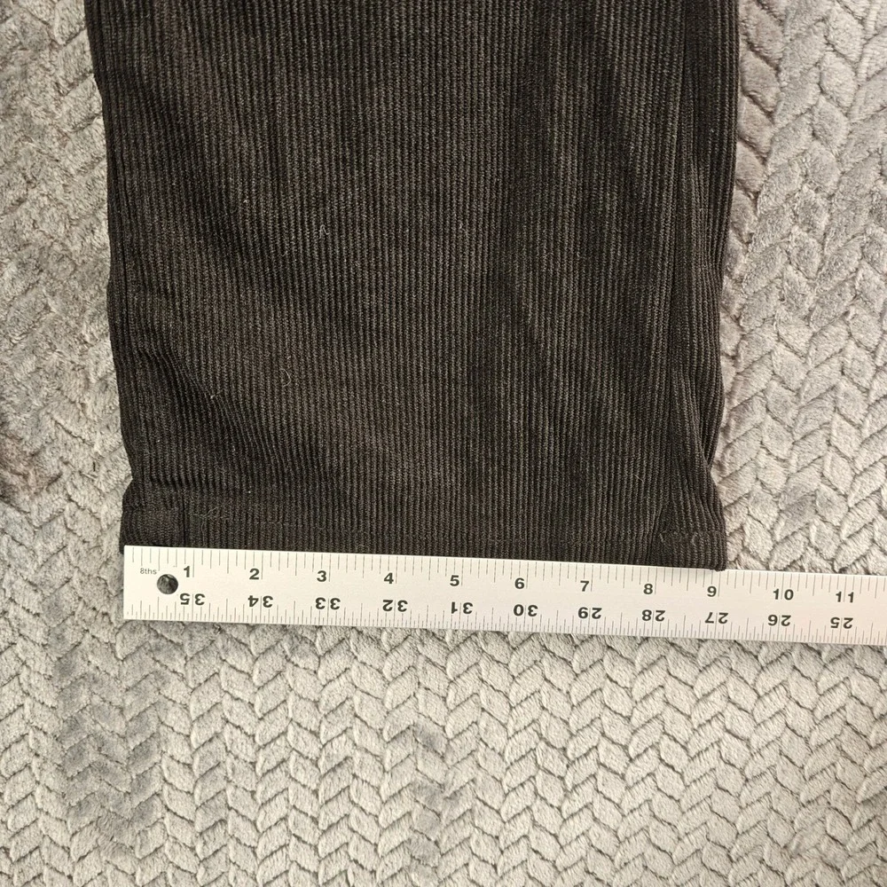 Women Black Corduroy High Waisted Straight‎ Leg Pants Size 6 M Shein - Picture 5 of 9